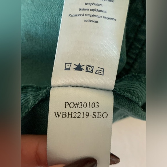 Faherty Patch Pocket Flare Leg Stretch Corduroy Pants Green Raw Hem Size 26 - Picture 7 of 11